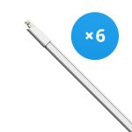 Mehrfachpackung 6x Bright Choice LED Feuchtraumleuchte 17W 1870lm - 840 Kaltweiß | 120cm