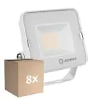 Mehrfachpackung 8x Ledvance LED-Scheinwerfer Kompakt Weiß 20W 2000lm 100D - 840 Kaltweiß | IP65 - Symmetrisch 