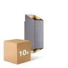 Lot 10x Nordlux Nico Applique Murale Aluminium Anthracite Up & Down | IP54 - Convient pour 2x GU10